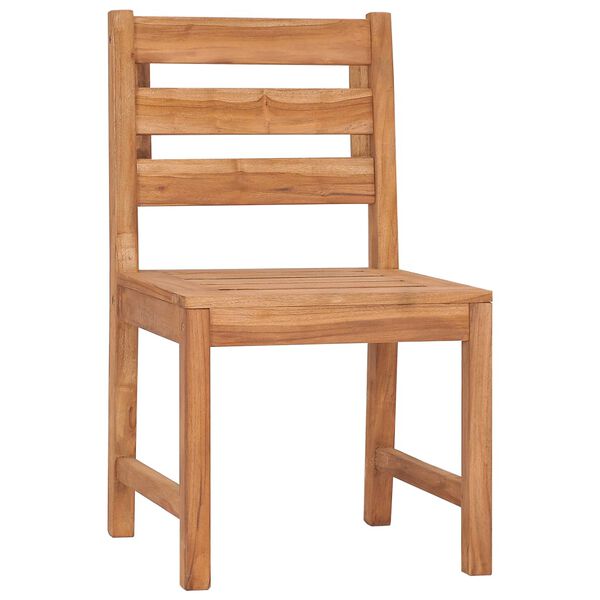 vidaXL Garden Chair Set of 6 Natural Teak Solid Teak Wood Standard