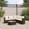 vidaXL Patio Sofa Set Set of 5 Brown, Cream