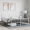 vidaXL Bed Frame White Powder-coated steel Full Bed Frame Rectangular