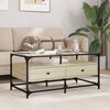 vidaXL Coffee Table Sonoma oak Engineered wood, steel, glass