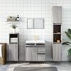 vidaXL Bathroom Cabinet Grey Sonoma Engineered wood, iron Tall