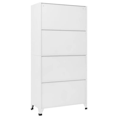 vidaXL Locker Cabinet White 35.4"x17.7"x70.9" Steel
