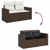 vidaXL Garden Sofa Set Brown PE Rattan 7 Piece Modular Garden Sofa Set