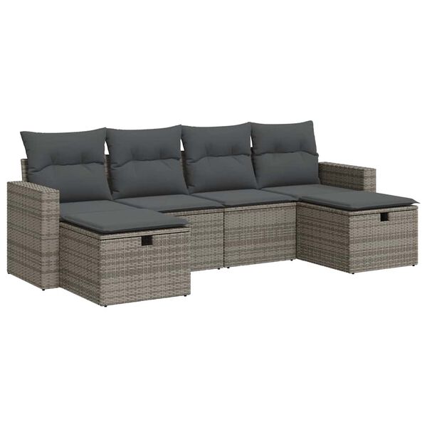 vidaXL Garden Sofa Set Grey, Dark Grey