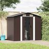 vidaXL Garden Shed Brown Galvanized Steel Large Durable Garden Shed