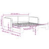 vidaXL Daybed With Trundle Dark Grey 100% Polyester, Metal, Solid Wood