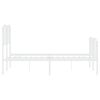 vidaXL Bed Frame White Powder-Coated Steel 55.1 x 74.8 in Bed Frame