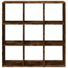 vidaXL Room Divider Bookcase Smoked Oak Engineered Wood Medium
