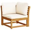 vidaXL Garden Lounge Set Cream, Brown Solid Acacia Wood, Polyester Medium