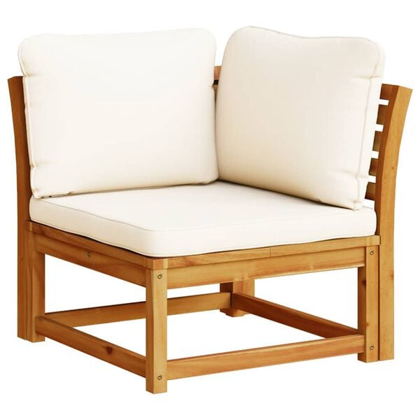 vidaXL Garden Lounge Set Cream, Brown Solid Acacia Wood, Polyester Medium