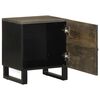 vidaXL Nightstand Black Solid Mango Wood Small Nightstand Rectangular