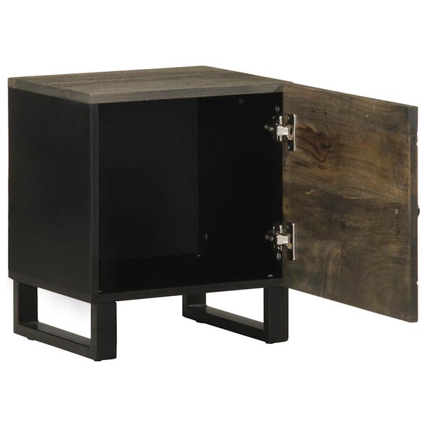 vidaXL Nightstand Black Solid Mango Wood Small Nightstand Rectangular
