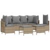 vidaXL Garden Sofa Set Beige Poly Rattan 4-Seater Adjustable Armrests
