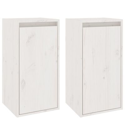 vidaXL Wall Cabinets 2 pcs White 11.8"x11.8"x23.6" Solid Wood Pine