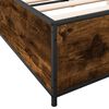 vidaXL Bed Frame Smoked Oak Engineered Wood and Steel Sturdy Bed Frame