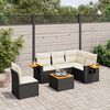 vidaXL Garden Sofa Set Black PE rattan Large Adjustable Feet