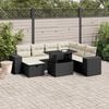 vidaXL Garden Sofa Set Black, Cream white