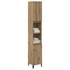 vidaXL Bathroom Cabinet Artisan Oak Engineered Wood, Iron Tall