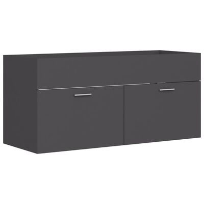 vidaXL 2 Piece Bathroom Furniture Set Gray Engineered Wood