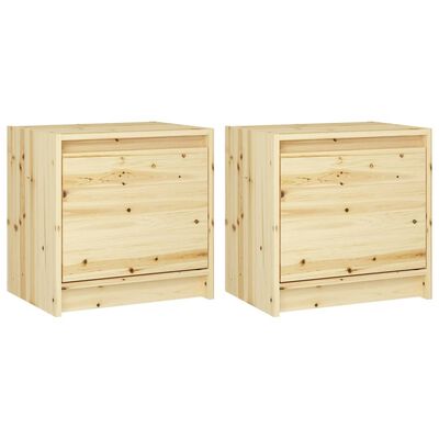 vidaXL Bedside Cabinets 2 pcs 15.7"x12"x15.7" Solid Firwood
