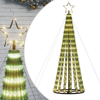 vidaXL Christmas Tree Light Cone 688 LEDs Warm White 118.1"