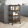 vidaXL Kitchen Trolley Smoked Oak 17.7"x13.8"x35.2" Engineered Wood