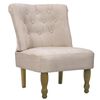 vidaXL Armchair Set of 2 Cream Polyester, Solid wood Medium