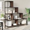 vidaXL Bookcase Brown Oak Engineered wood, powder-coated steel