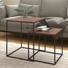 vidaXL Coffee Table Set Set of 2 Black and brown Engineered wood and iron