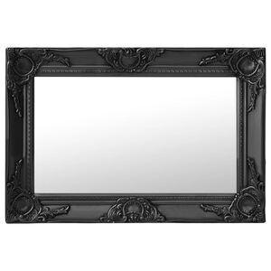 vidaXL Wall Mirror Black Wood, glass, engineered wood 23.6 x 15.7 in