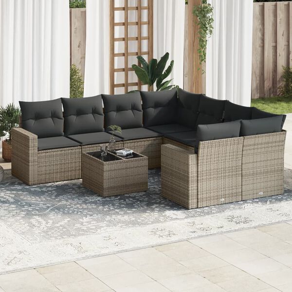 vidaXL Garden Sofa Set Grey