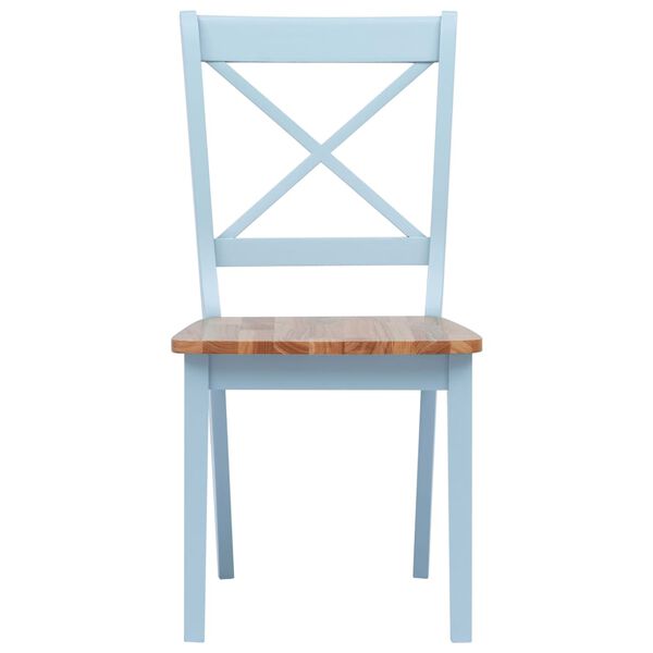 vidaXL Dining Chair Set of 6 Grey and natural Solid rubber wood Standard