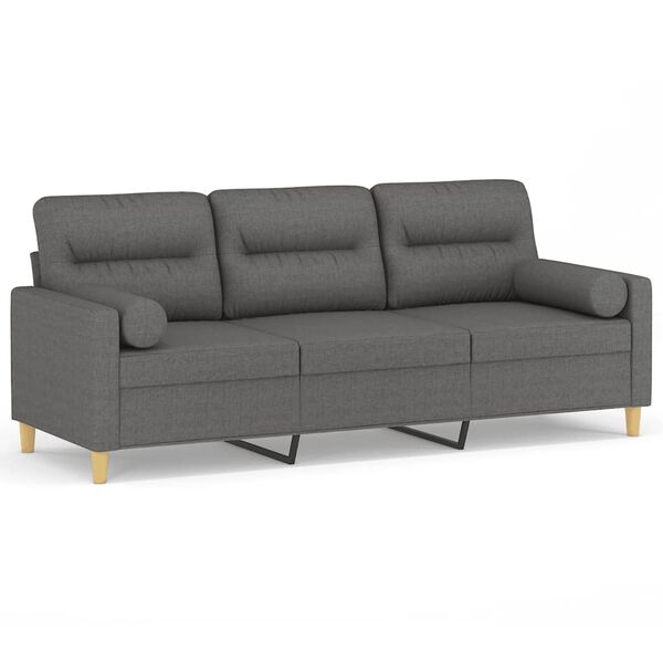 vidaXL 3-seater Sofa Dark Grey Fabric (100% polyester), metal, textilene