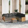 vidaXL Garden Sofa Set Grey PE rattan Large Adjustable Feet