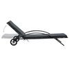 vidaXL Sun Lounger Anthracite PE Rattan Extra Long