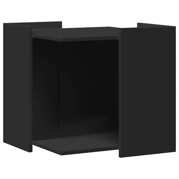 vidaXL Cat Litter Box Enclosure Black Engineered Wood Compact