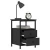 vidaXL Bedside Cabinet Set of 2 Black Engineered wood, iron Standard