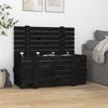 vidaXL Storage Box Black Solid Pinewood 35.8 x 15.9 x 16.5 in