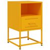 vidaXL Bedside Cabinet Set of 2 Mustard Yellow Steel Small