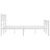 vidaXL Metal Bed Frame White Powder-Coated Steel Double Bed