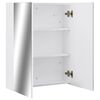 vidaXL Mirror Cabinet White and Silver MDF with Melamine Surface, Glass