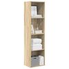vidaXL Bookcase Sonoma oak Engineered wood Medium Bookcase Rectangular