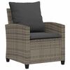 vidaXL Garden Sofa Set Grey PE Rattan Large Removable Covers