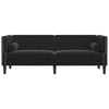 vidaXL Chesterfield Sofa Black Velvet (100% polyester) 3-seater