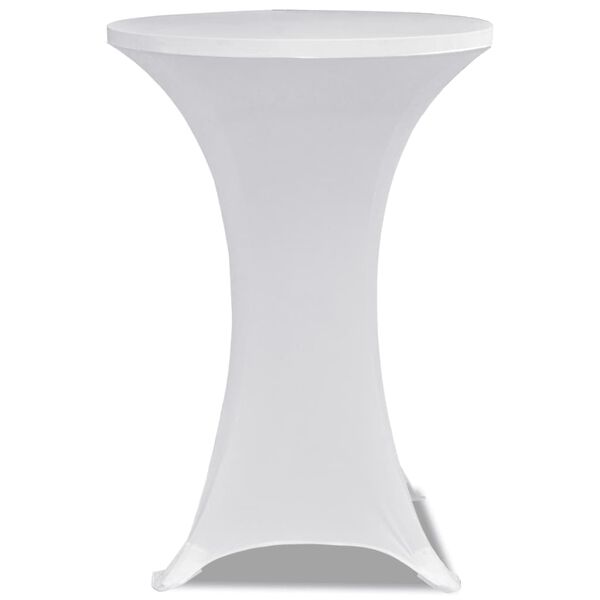 vidaXL Table Cover Set of 2 White 90% Polyester, 10% Elastane Ø 23.6 in