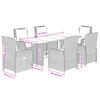 vidaXL 7 Piece Patio Dining Set with Cushions Brown Poly Rattan