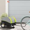 vidaXL Bike Trailer Black and Green 66.1 lb Iron