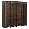 vidaXL Wardrobe Brown Iron tube and 100% polyester Large Wardrobe