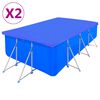 vidaXL Pool Cover Set of 2 Dark Blue Polyethylene Large Durable