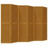 vidaXL Room Divider 6 Panels Brown Solid Wood Paulownia